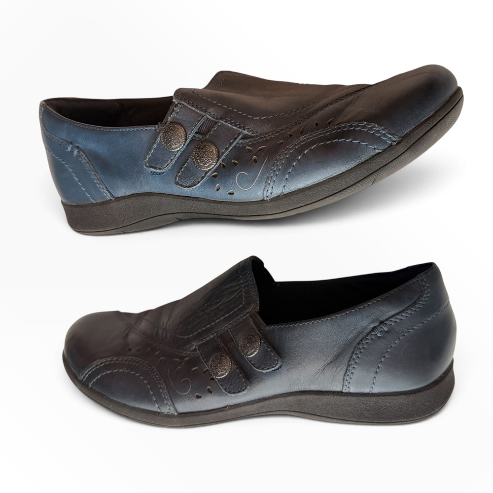 Rockport Cobb Hill Tru365 Navy Blue Leather Slip On Shoes CH4056 Womens 8.5
